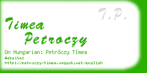 timea petroczy business card